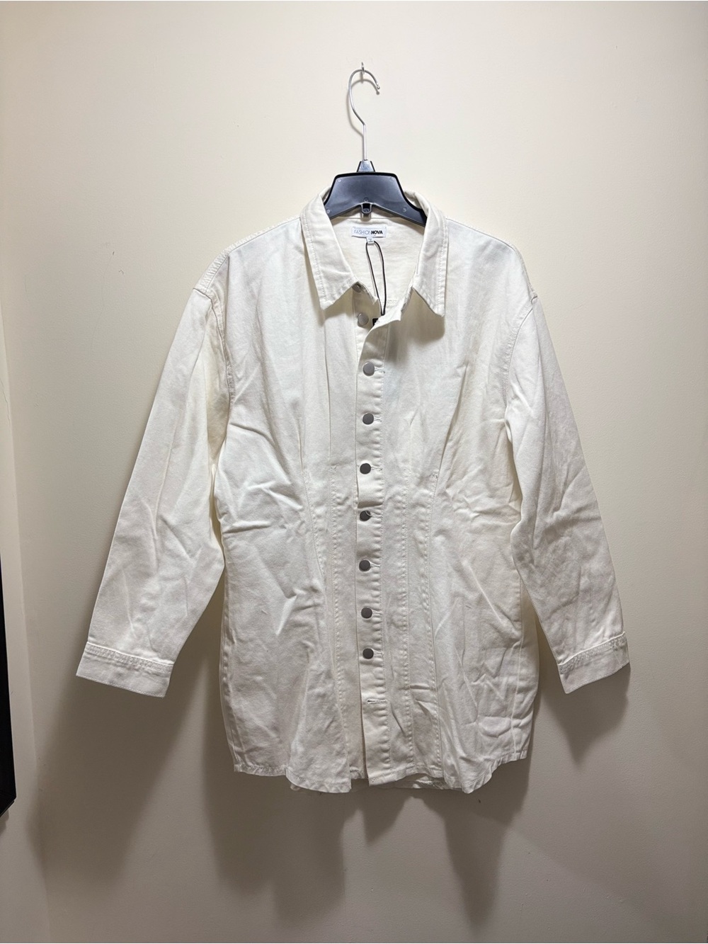 Fashion nova White denim mini dress 1X